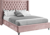 Aiden Velvet / Engineered Wood / Metal / Foam Contemporary Pink Velvet Full Bed - 66" W x 81" D x 56" H