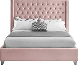 Aiden Velvet / Engineered Wood / Metal / Foam Contemporary Pink Velvet Queen Bed - 72" W x 86" D x 56" H