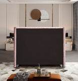 Aiden Velvet / Engineered Wood / Metal / Foam Contemporary Pink Velvet Queen Bed - 72" W x 86" D x 56" H