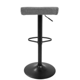 Ale XL Contemporary Adjustable Barstool in Black with Polyester Fabric by LumiSource - Set of 2