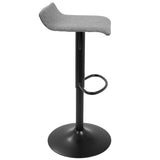 Ale XL Contemporary Adjustable Barstool in Black with Polyester Fabric by LumiSource - Set of 2