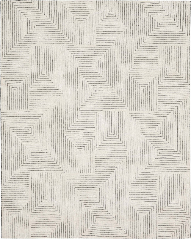 Maz Collection Abstract Geometric Gray and Rose Area Rug - 2' x 3