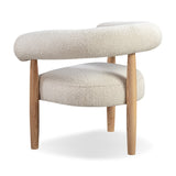 Union Home Alon Boucle  Chair Pearl White FSC Certified Oak Wood, Boucle