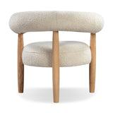 Union Home Alon Boucle  Chair Pearl White FSC Certified Oak Wood, Boucle