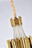 Bethel Gold Chandelier in Stainless Steel & Crystal