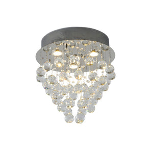 Bethel Chrome Semi Flush Mount in Iron & Crystal