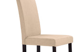 Baxton Studio Andrew Contemporary Espresso Wood Beige Fabric Dining Chair (Set of 2)