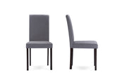 Baxton Studio Andrew Contemporary Espresso Wood Grey Fabric Dining Chair (Set of 2)