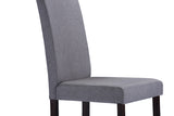 Baxton Studio Andrew Contemporary Espresso Wood Grey Fabric Dining Chair (Set of 2)