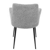 Andrew Contemporary Dining/Accent Chair in Black with Grey Fabric by LumiSource - Set of 2