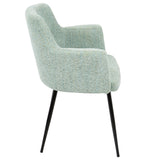 Andrew Contemporary Dining/Accent Chair in Black with Seafoam Green Fabric by LumiSource - Set of 2