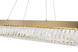 Bethel Gold LED Chandelier in Stainless Steel & Crystal