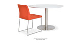 Aria Sled Set: One Aria Sled Orange Wool and One Tango Dining Table