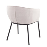 Ashland Contemporary Chair in Black Steel and Cream Fabric by LumiSource