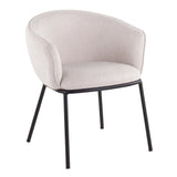Ashland Contemporary Chair in Black Steel and Cream Fabric by LumiSource