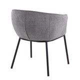 Ashland Contemporary Chair in Black Steel and Grey Fabric by LumiSource