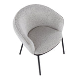 Ashland Contemporary Chair in Black Steel and Grey Sherpa Fabric by LumiSource