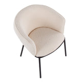 Ashland Contemporary Chair in Black Steel and White Sherpa Fabric by LumiSource