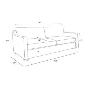Nativa Interiors Ashley Sofa Deep Plush Solid + Manufactured Wood / Revolution Performance Fabrics® Commercial Grade Deep Plush Extra Wide Sofa Off White 105.00"W x 44.00"D x 34.00"H