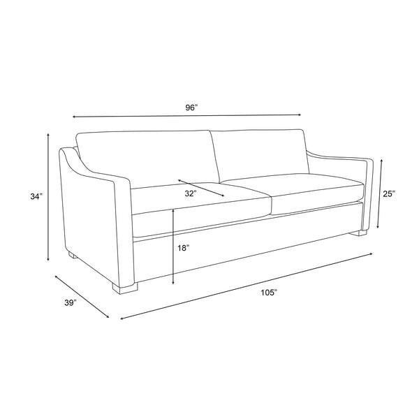 Nativa Interiors Ashley Sofa Deep Plush Solid + Manufactured Wood / Revolution Performance Fabrics® Commercial Grade Deep Plush Extra Wide Sofa Off White 105.00"W x 44.00"D x 34.00"H