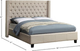 Ashton Linen Textured Fabric / Metal / Engineered Wood / Foam Contemporary Beige Linen Textured Full Bed - 66" W x 81" D x 56" H