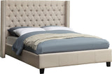 Ashton Linen Textured Fabric / Metal / Engineered Wood / Foam Contemporary Beige Linen Textured Full Bed - 66" W x 81" D x 56" H