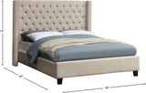 Ashton Linen Textured Fabric / Metal / Engineered Wood / Foam Contemporary Beige Linen Textured King Bed - 88" W x 86" D x 56" H