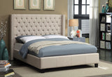 Ashton Linen Textured Fabric / Metal / Engineered Wood / Foam Contemporary Beige Linen Textured King Bed - 88" W x 86" D x 56" H