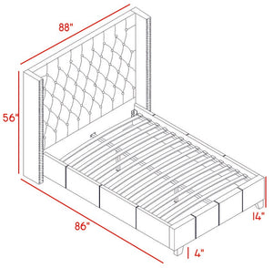 Ashton Linen Textured Fabric / Metal / Engineered Wood / Foam Contemporary Beige Linen Textured King Bed - 88" W x 86" D x 56" H
