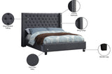 Ashton Linen Textured Fabric / Metal / Engineered Wood / Foam Contemporary Grey Linen Textured Queen Bed - 72" W x 86" D x 56" H