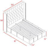 Ashton Linen Textured Fabric / Metal / Engineered Wood / Foam Contemporary Grey Linen Textured Twin Bed - 50" W x 81" D x 56" H