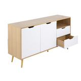 Astro Contemporary Sideboard in Natural and White Wood by LumiSource