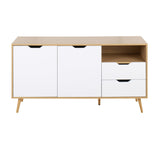 Astro Contemporary Sideboard in Natural and White Wood by LumiSource