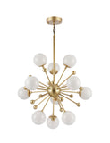 Bethel Gold Chandelier in Steel & Glass