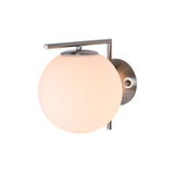 Bethel Satin Nickel Wall Sconce in Steel & Glass