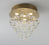 Bethel Gold Semi Flush Mount in Iron & Crystal