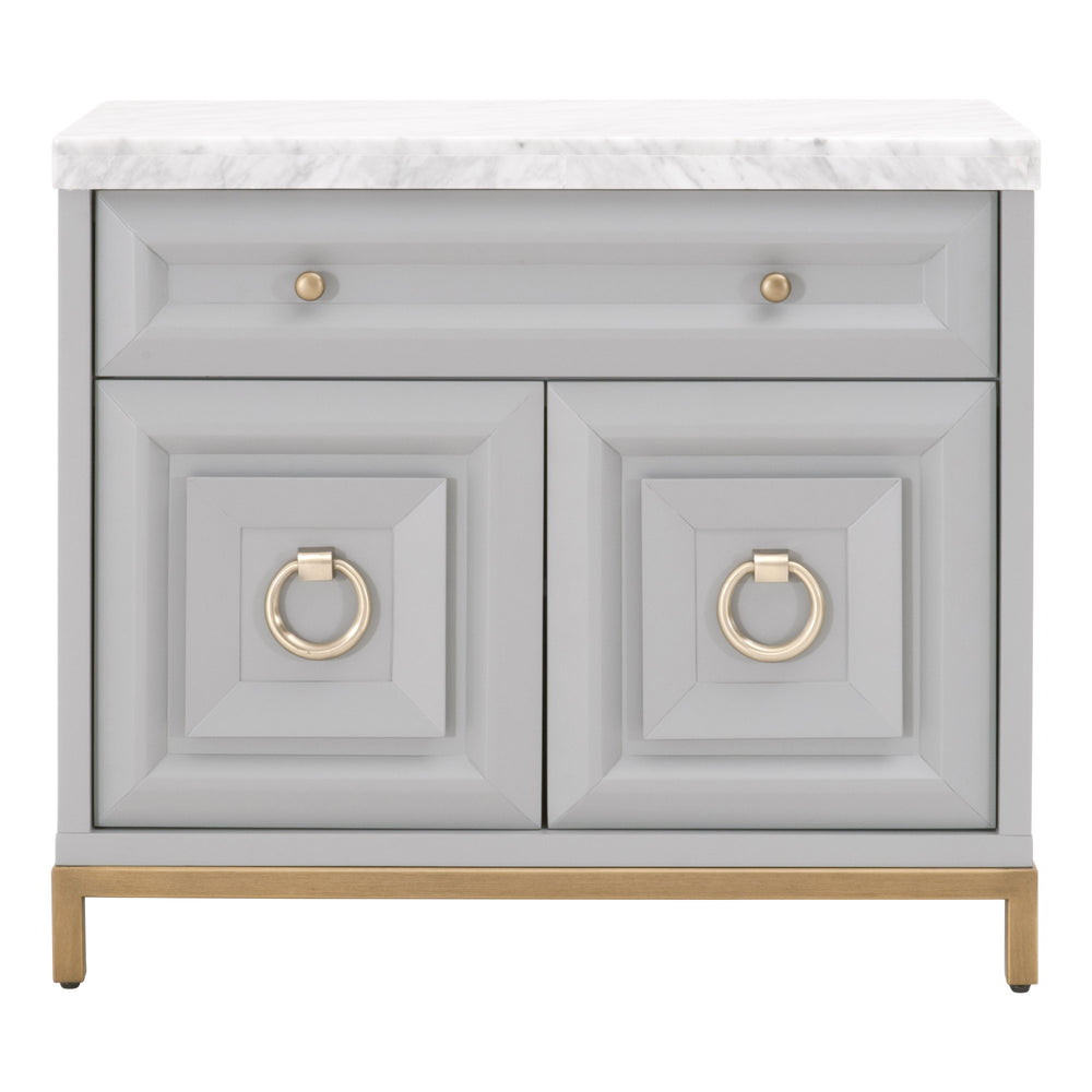 Essentials for Living Traditions Azure Carrera Media Chest 6154.DGR-BGLD/WHT