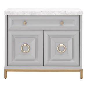 Essentials for Living Traditions Azure Carrera Media Chest 6154.DGR-BGLD/WHT