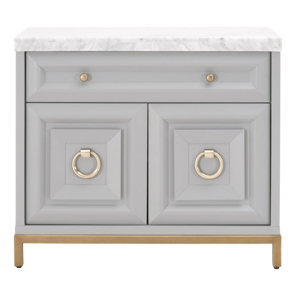 Essentials for Living Traditions Azure Carrera Media Chest 6154.DGR-BGLD/WHT