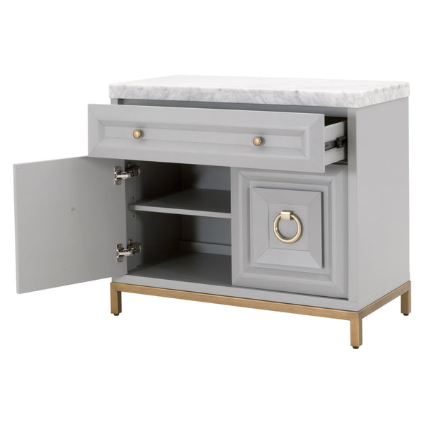 Essentials for Living Traditions Azure Carrera Media Chest 6154.DGR-BGLD/WHT