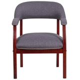 English Elm EE1491 Traditional Commercial Grade Fabric Side Chair Gray Fabric EEV-12119
