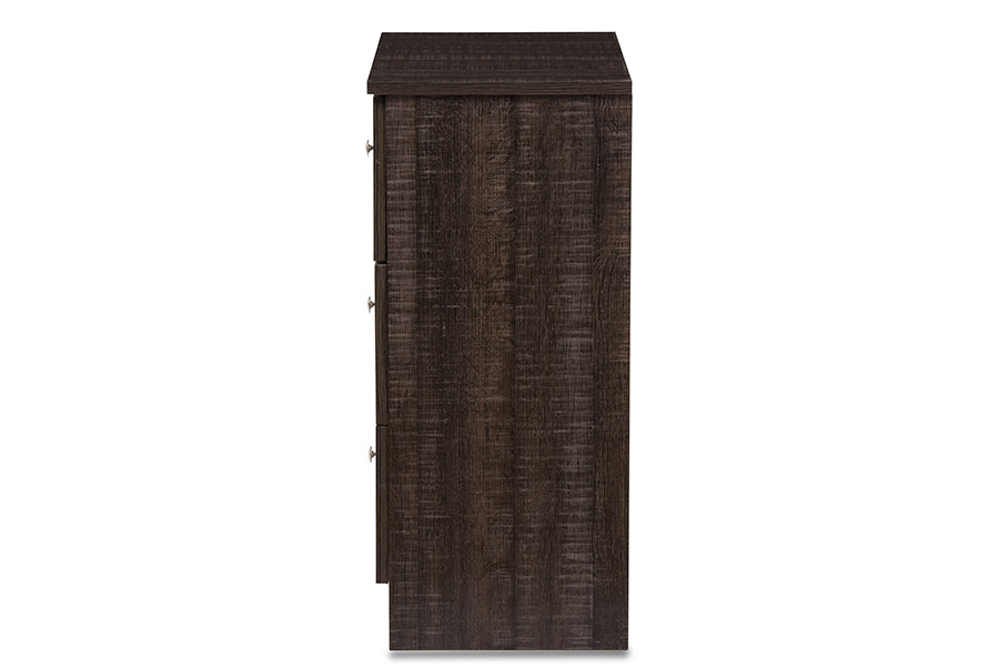 Decon Modern and Contemporary Espresso Brown Wood 3 Drawer Storage