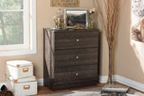 Baxton Studio Decon Modern and Contemporary Espresso Brown Wood 3-Drawer Storage Chest