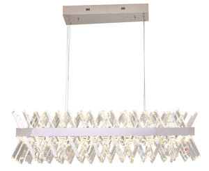 Bethel Chrome LED Chandelier in Metal & Crystal