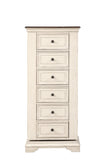 New Classic Furniture Anastasia Lingerie Swivel Chest with Mirror Ant. White B1731-079