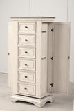 New Classic Furniture Anastasia Lingerie Swivel Chest with Mirror Ant. White B1731-079