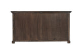 Halifax Mindi Buffet with 4 Basket Set in Mindi, Plywood, Mindi Veneer & Antique Brass Hardware with Black Wash Finish