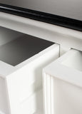 Halifax Contrast Classic White & Black Mahogany, Medium-Density Fibreboard (MDF), Mahogany Veneer & Antique Brass Hardware Buffet
