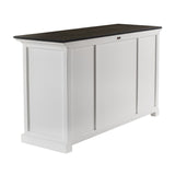 Halifax Contrast Classic White & Black Mahogany, Medium-Density Fibreboard (MDF), Mahogany Veneer, Bevelled Glass & Antique Brass Hardware Buffet with 4 Doors 3 Drawers