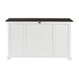 Halifax Contrast Classic White & Black Mahogany, Medium-Density Fibreboard (MDF), Mahogany Veneer & Antique Brass Hardware Buffet with 4 Doors 3 Drawers